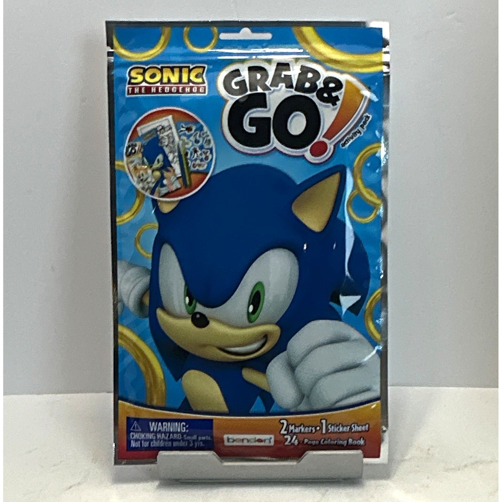 Bendon Sonic the Hedgehog Grab & Go Coloring Book Set w/ Markers & Sticker Sheet